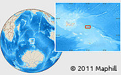 Shaded Relief Location Map of the area around 49° 51' 40" S, 73° 10' 30" E