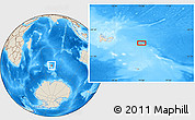 Shaded Relief Location Map of the area around 49° 51' 40" S, 74° 1' 30" E