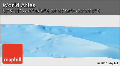 Physical Panoramic Map of the Area around 49° 51' 40" S, 74° 1' 30" E