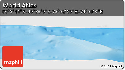 Physical Panoramic Map of the Area around 49° 51' 40" S, 74° 1' 30" E