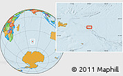 Political Location Map of the area around 49° 51' 40" S, 74° 52' 30" E