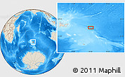Shaded Relief Location Map of the area around 49° 51' 40" S, 74° 52' 30" E