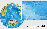 Physical Location Map of the area around 49° 51' 40" S, 75° 43' 29" E
