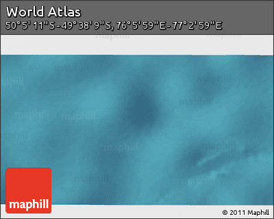 Satellite 3D Map of the Area around 49° 51' 40" S, 76° 34' 29" E