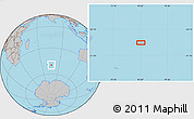 Gray Location Map of the area around 49° 51' 40" S, 76° 34' 29" E