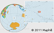 Political Location Map of the area around 49° 51' 40" S, 76° 34' 29" E
