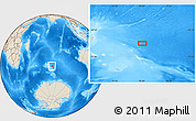 Shaded Relief Location Map of the area around 49° 51' 40" S, 76° 34' 29" E