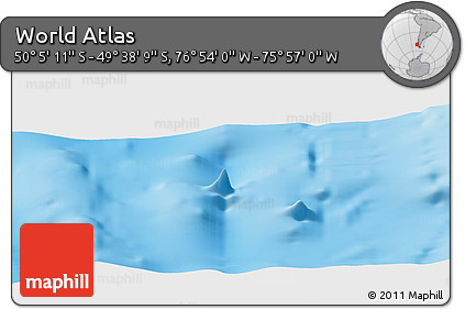 Physical Panoramic Map of the Area around 49° 51' 40" S, 76° 25' 30" W