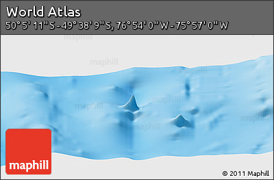 Physical Panoramic Map of the Area around 49° 51' 40" S, 76° 25' 30" W