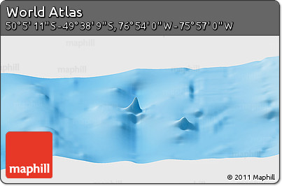 Physical Panoramic Map of the Area around 49° 51' 40" S, 76° 25' 30" W