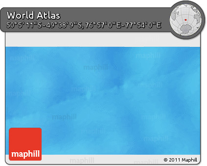 Physical 3D Map of the Area around 49° 51' 40" S, 77° 25' 30" E