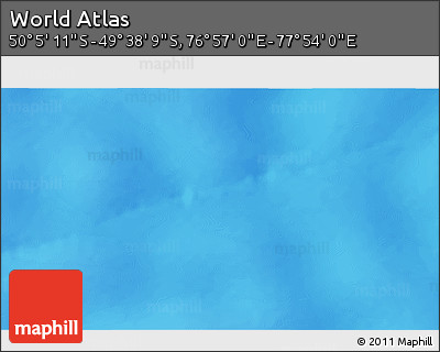 Physical 3D Map of the Area around 49° 51' 40" S, 77° 25' 30" E