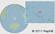 Savanna Style Location Map of the area around 49° 51' 40" S, 77° 25' 30" E, hill shading