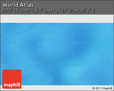 Physical 3D Map of the Area around 49° 51' 40" S, 78° 16' 30" E