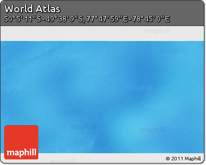 Physical 3D Map of the Area around 49° 51' 40" S, 78° 16' 30" E