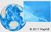 Shaded Relief Location Map of the area around 49° 51' 40" S, 78° 16' 30" E