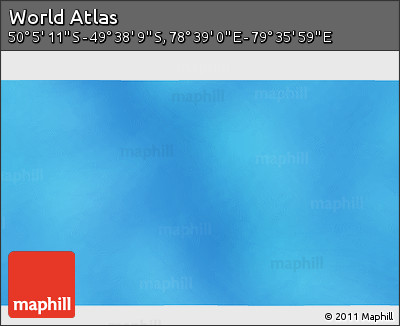 Physical 3D Map of the Area around 49° 51' 40" S, 79° 7' 30" E