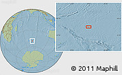 Savanna Style Location Map of the area around 49° 51' 40" S, 79° 7' 30" E, hill shading