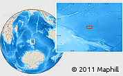 Shaded Relief Location Map of the area around 49° 51' 40" S, 79° 7' 30" E