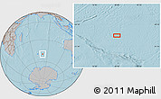 Gray Location Map of the area around 49° 51' 40" S, 79° 58' 29" E, hill shading