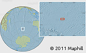 Savanna Style Location Map of the area around 49° 51' 40" S, 84° 13' 29" E, hill shading