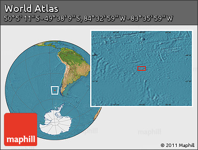 Satellite Location Map of the Area around 49° 51' 40" S, 84° 4' 29" W
