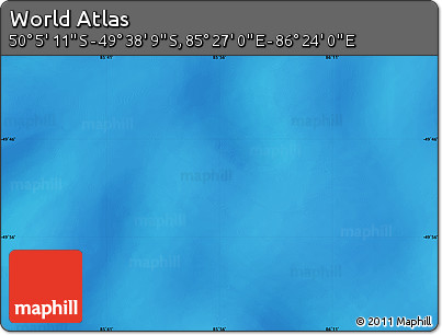 Shaded Relief Map of the Area around 49° 51' 40" S, 85° 55' 30" E