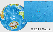 Physical Location Map of the area around 49° 51' 40" S, 89° 19' 29" E