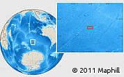 Shaded Relief Location Map of the area around 49° 51' 40" S, 94° 25' 30" E