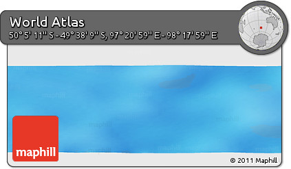 Physical Panoramic Map of the Area around 49° 51' 40" S, 97° 49' 29" E