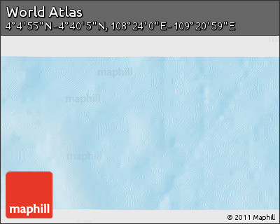 Physical 3D Map of the Area around 4° 22' 30" N, 108° 52' 30" E