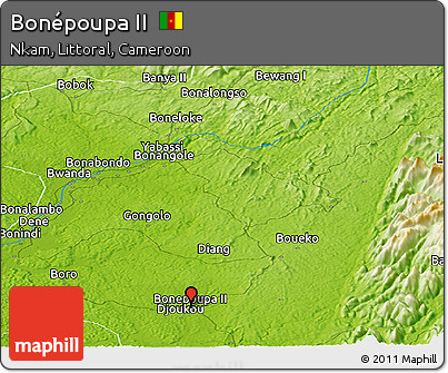 Physical Panoramic Map of Bonépoupa II