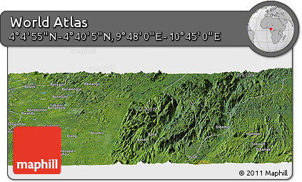 Satellite Panoramic Map of the Area around 4° 22' 30" N, 10° 16' 30" E