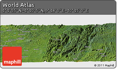 Satellite Panoramic Map of the Area around 4° 22' 30" N, 10° 16' 30" E