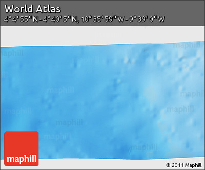 Physical 3D Map of the Area around 4° 22' 30" N, 10° 7' 30" W