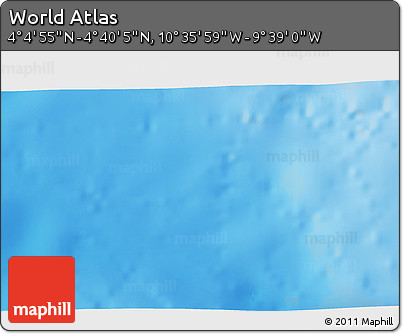 Physical 3D Map of the Area around 4° 22' 30" N, 10° 7' 30" W