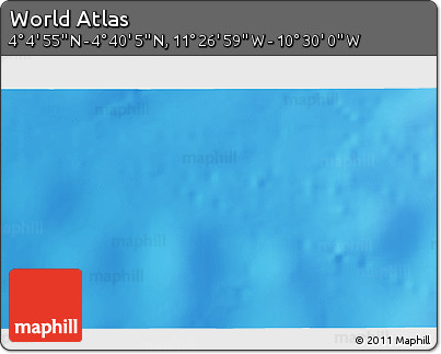 Physical 3D Map of the Area around 4° 22' 30" N, 10° 58' 29" W