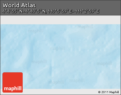 Physical 3D Map of the Area around 4° 22' 30" N, 110° 34' 29" E