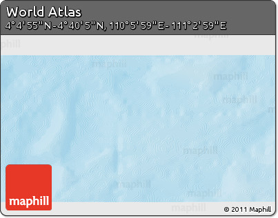 Physical 3D Map of the Area around 4° 22' 30" N, 110° 34' 29" E