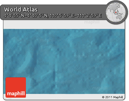Satellite 3D Map of the Area around 4° 22' 30" N, 110° 34' 29" E