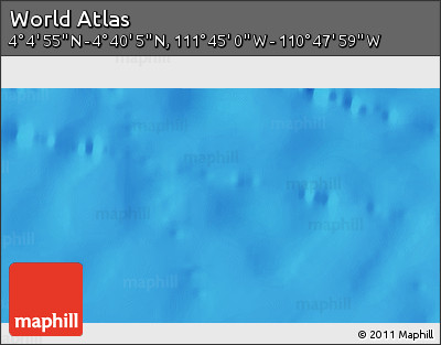 Physical 3D Map of the Area around 4° 22' 30" N, 111° 16' 30" W