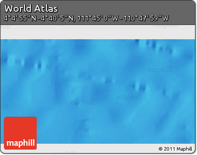 Physical 3D Map of the Area around 4° 22' 30" N, 111° 16' 30" W