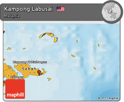 Political 3D Map of Kampong Labusai