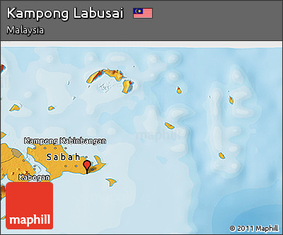 Political 3D Map of Kampong Labusai