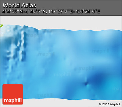 Physical 3D Map of the Area around 4° 22' 30" N, 119° 55' 30" E