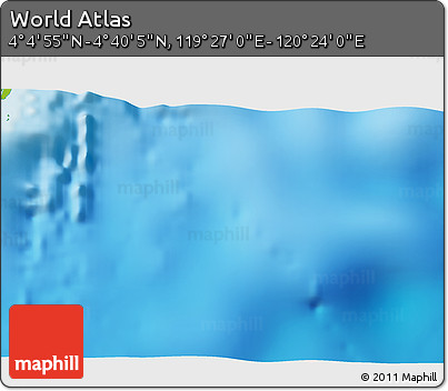 Physical 3D Map of the Area around 4° 22' 30" N, 119° 55' 30" E