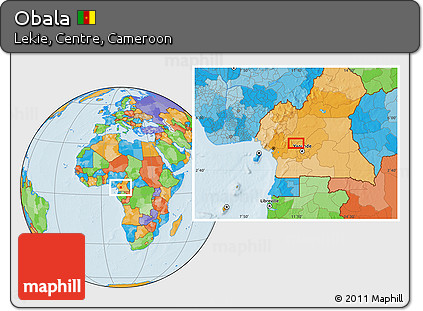 Political Location Map of Obala