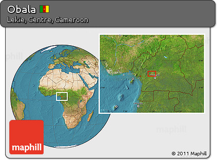 Satellite Location Map of Obala