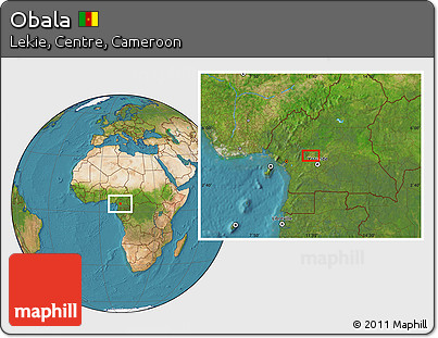 Satellite Location Map of Obala