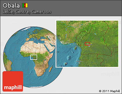 Satellite Location Map of Obala